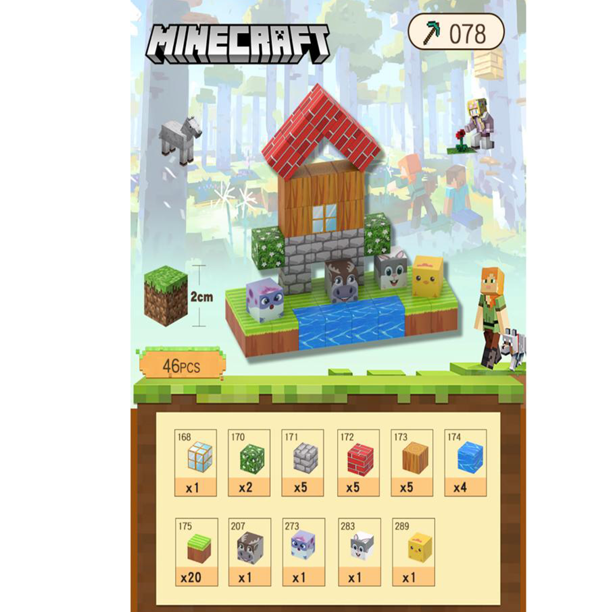 Magnetic Minecraft cubes build your own kingdom