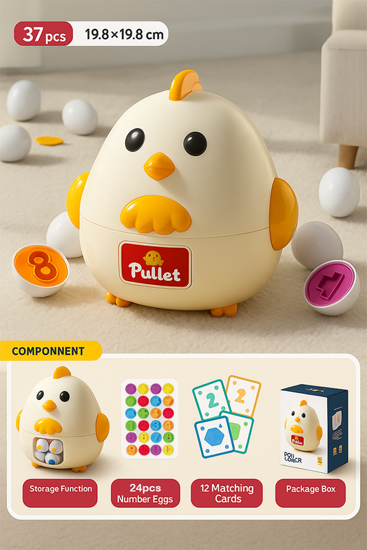 chicken with eggs shapes and numbers