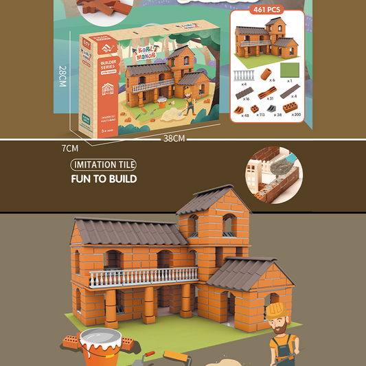 DIY Assembly Children Play House Building Blocks Simulation House Construction Educational Toy
