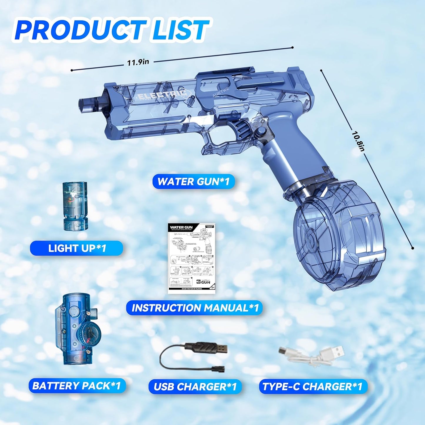 Electric Water pistol with light make your summer better