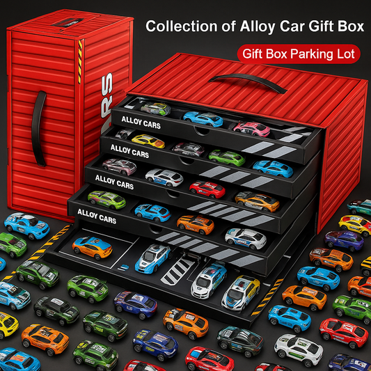 48PCS/Set Mini Car with Storage Box Pull Back Vehicle