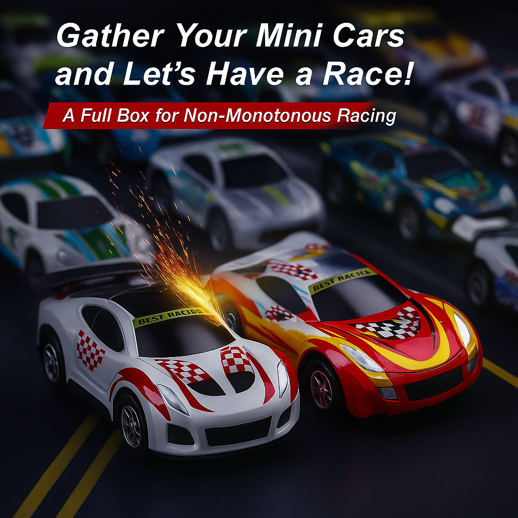 48PCS/Set Mini Car with Storage Box Pull Back Vehicle