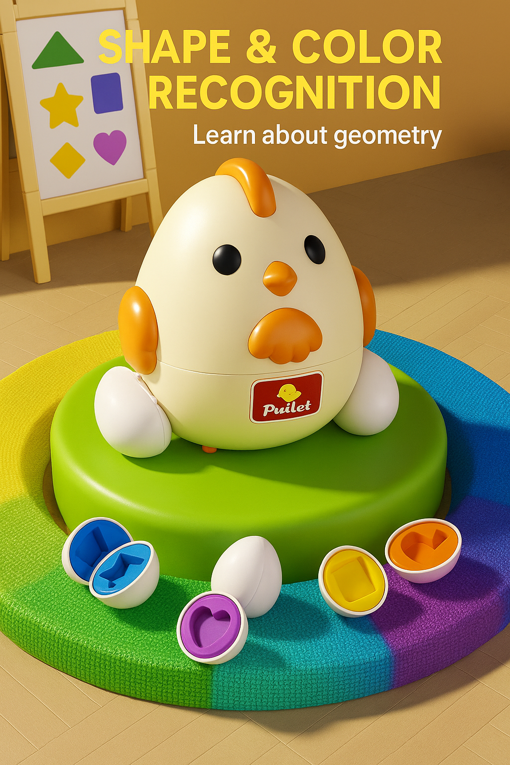 chicken with eggs shapes and numbers