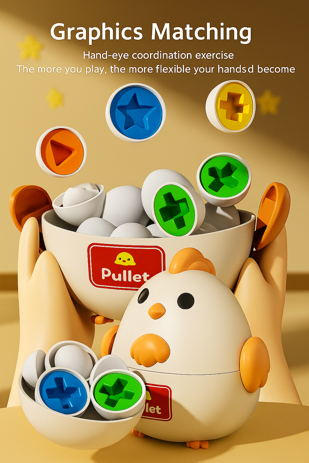 chicken with eggs shapes and numbers