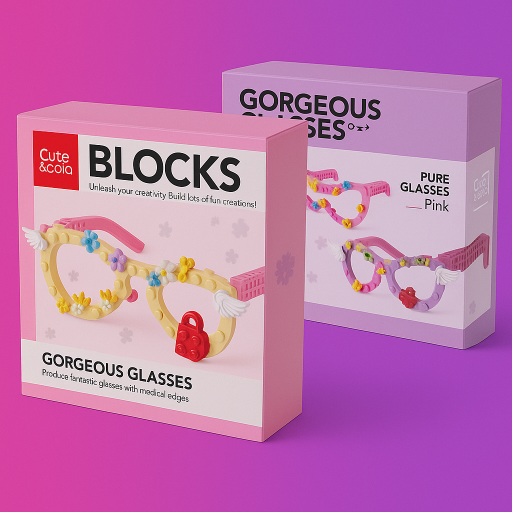 Fashion DIY Creative Building Blocks Glasses