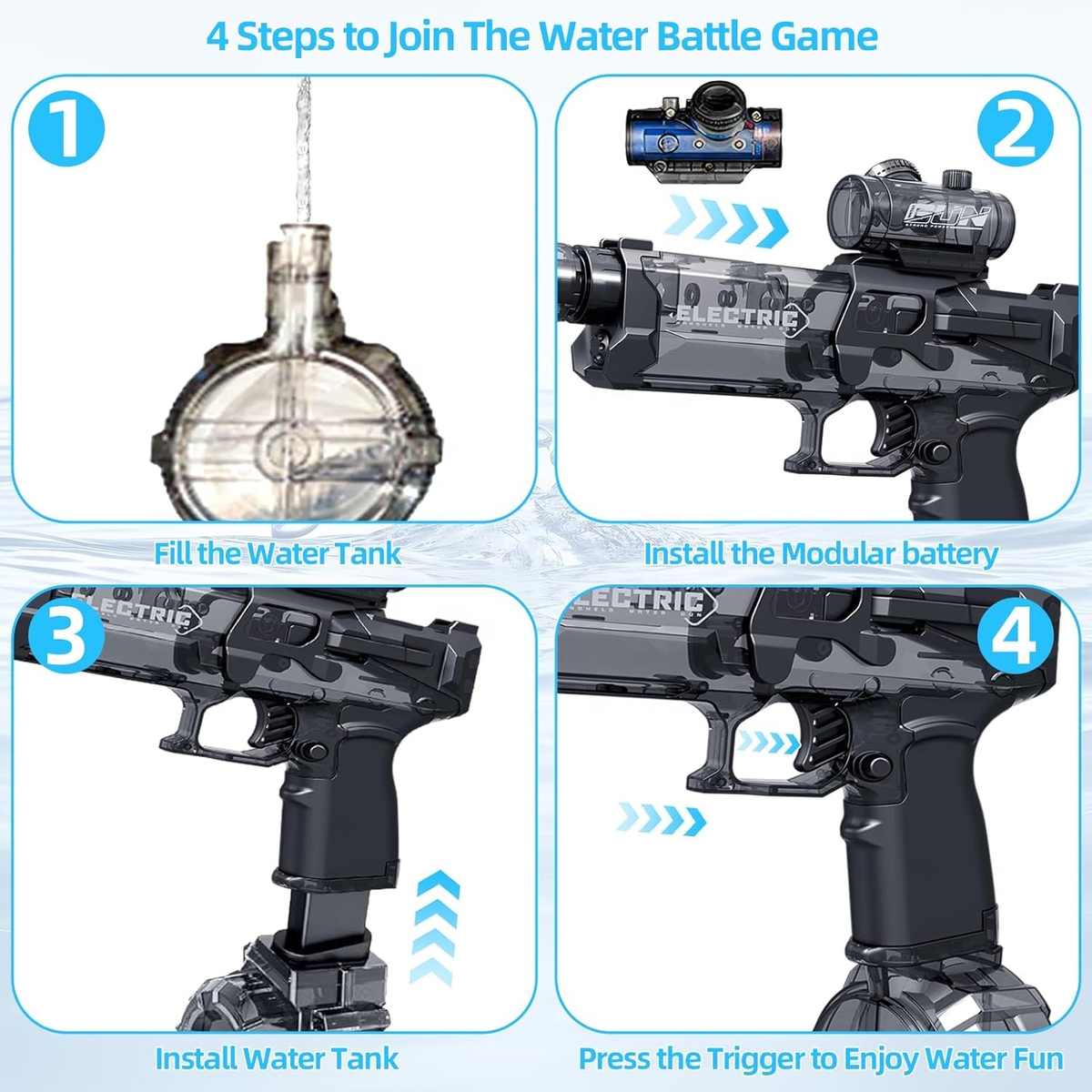 Electric Water pistol with light make your summer better