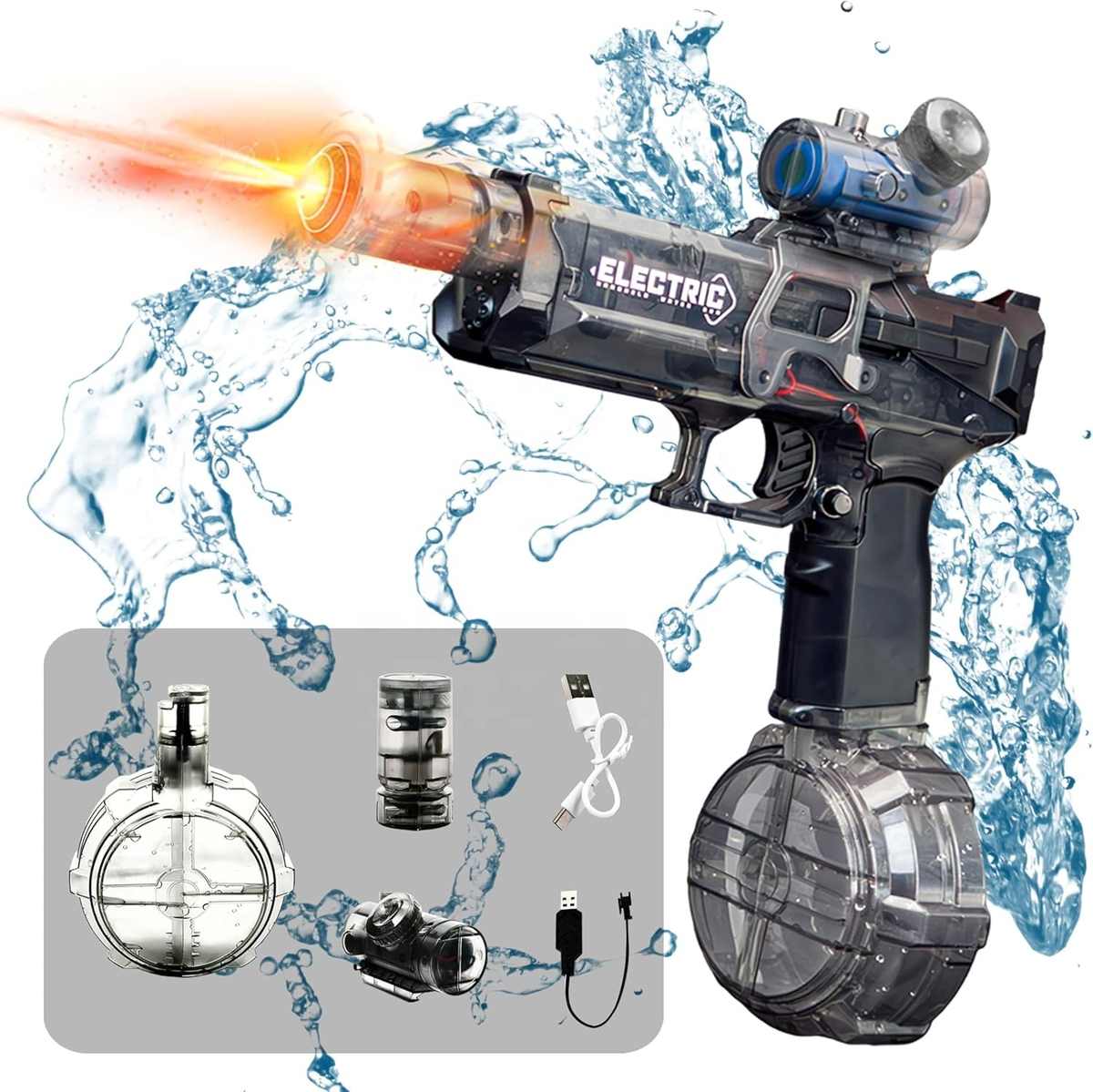 Electric Water pistol with light make your summer better