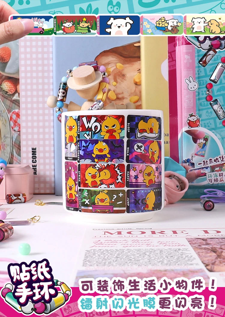 Fashion bracelets with roll stickers