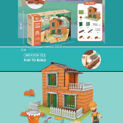DIY Assembly Children Play House Building Blocks Simulation House Construction Educational Toy
