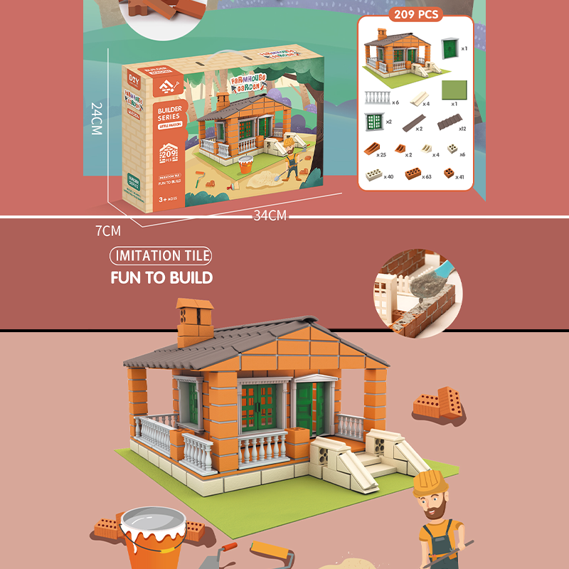 DIY Assembly Children Play House Building Blocks Simulation House Construction Educational Toy