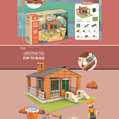 DIY Assembly Children Play House Building Blocks Simulation House Construction Educational Toy