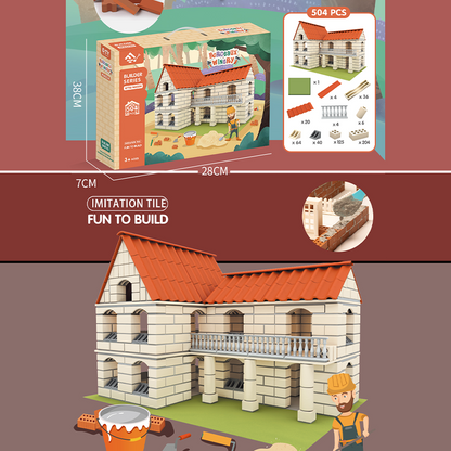 DIY Assembly Children Play House Building Blocks Simulation House Construction Educational Toy