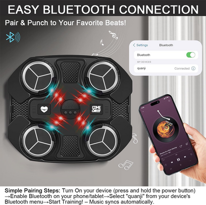 Music Boxing Machine Mounted Smart Punching Target with Boxing Gloves