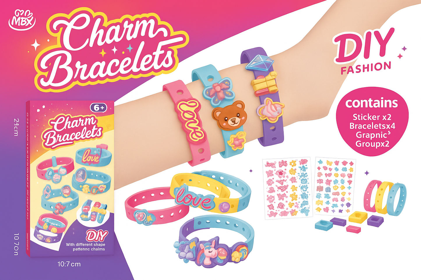 Fashion Girls DIY Beaded Bracelet Kit