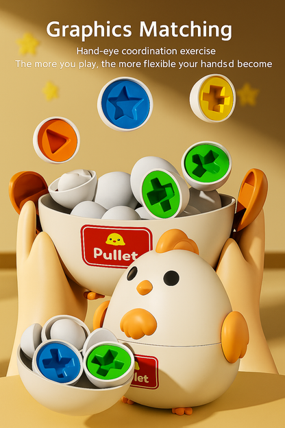 chicken with eggs shapes and numbers