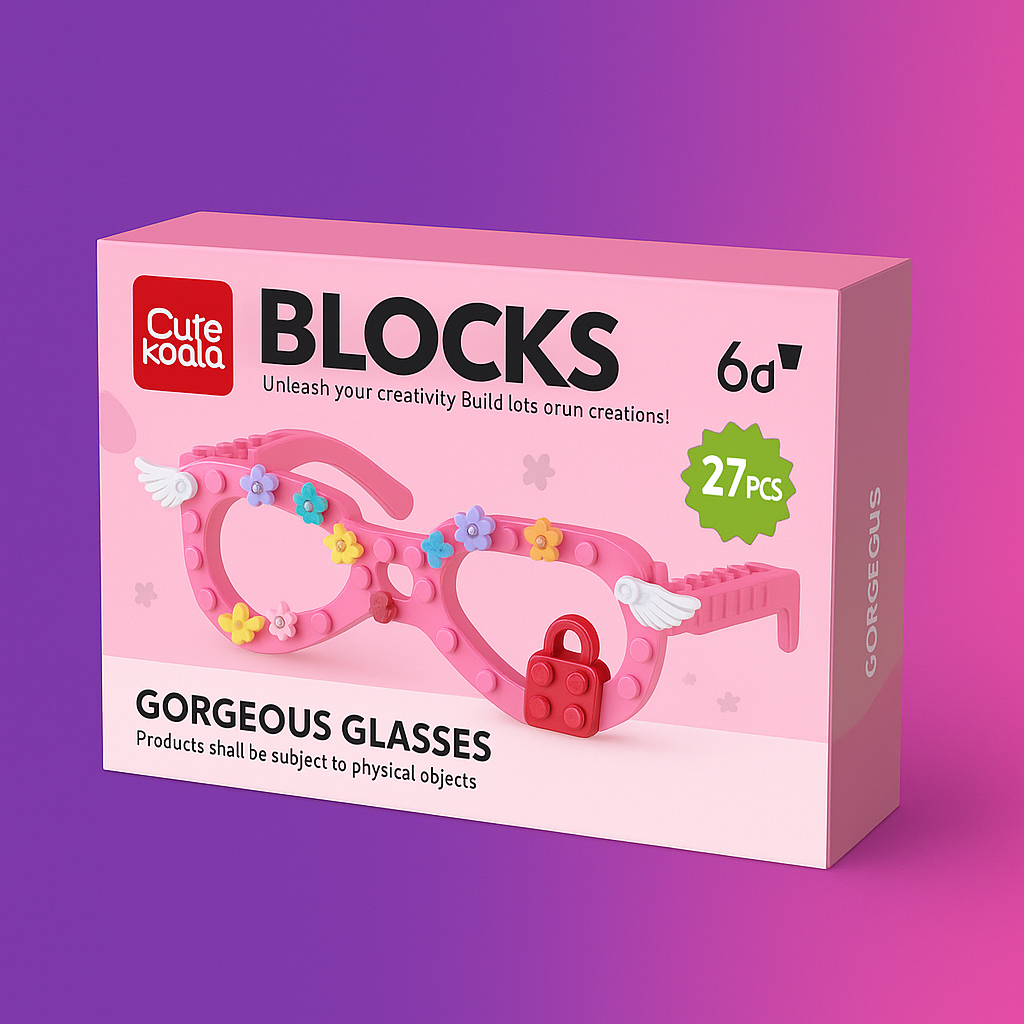 Fashion DIY Creative Building Blocks Glasses