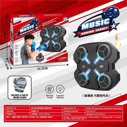 Music Boxing Machine Mounted Smart Punching Target with Boxing Gloves