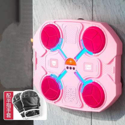 Music Boxing Machine Mounted Smart Punching Target with Boxing Gloves