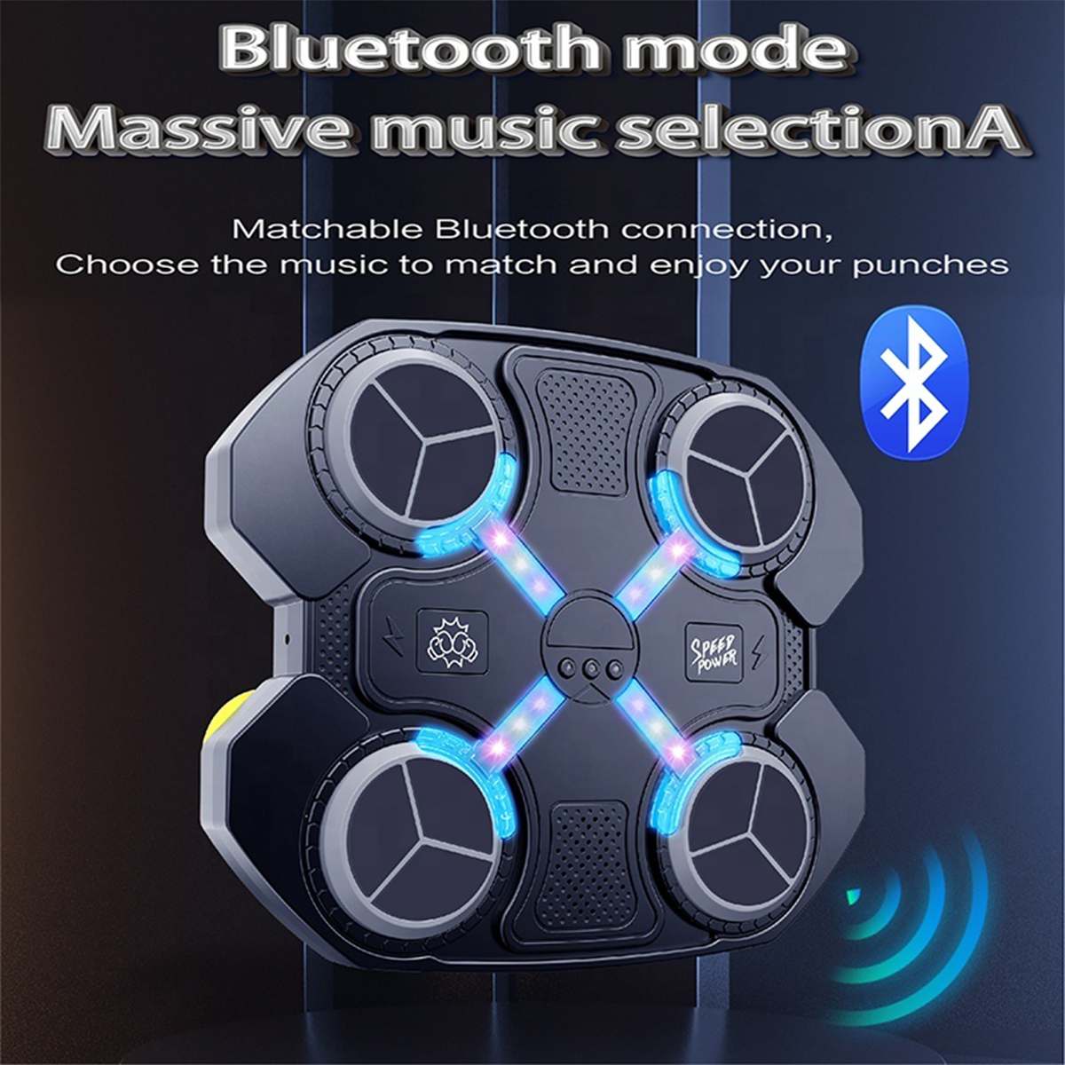 Music Boxing Machine Mounted Smart Punching Target with Boxing Gloves